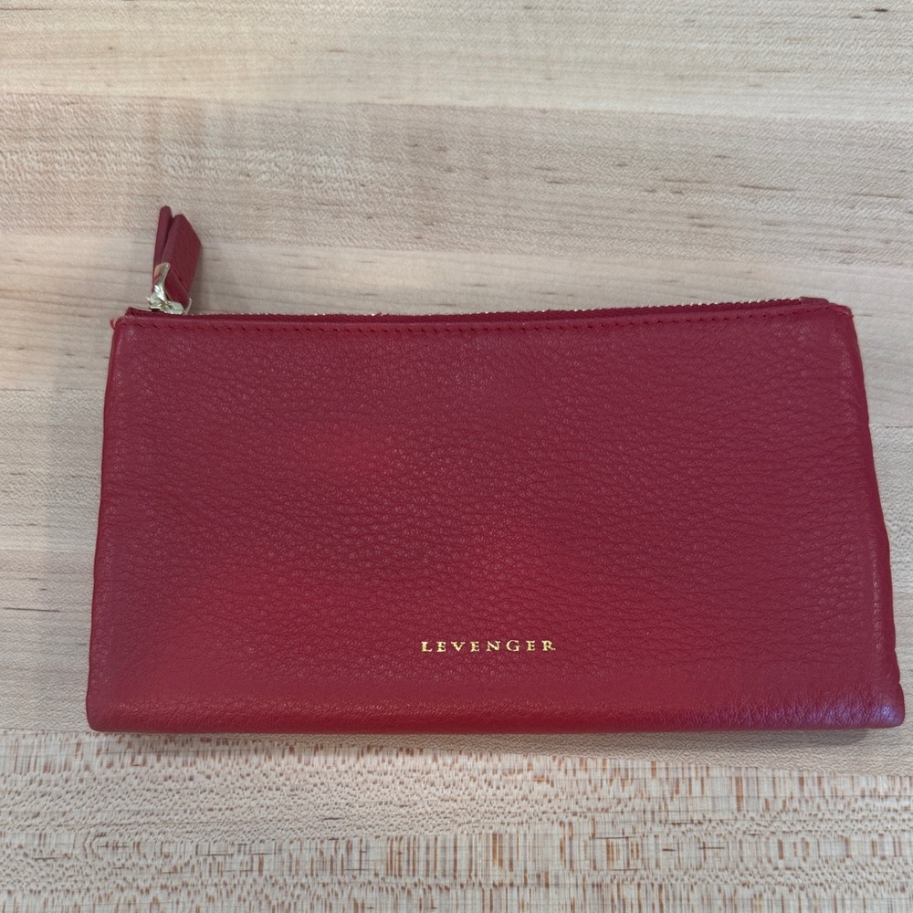 Levenger Crimson Leather Wallet